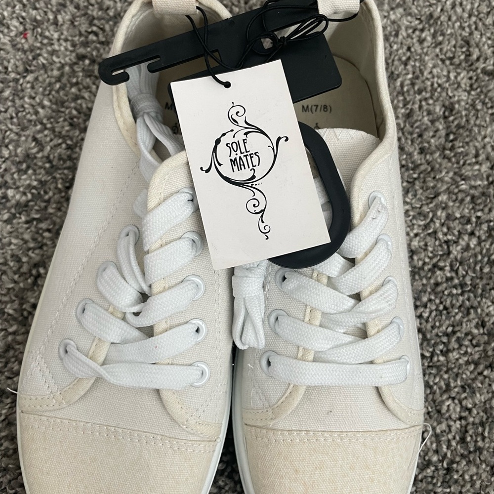 Sole Mates White Canvas Sneakers